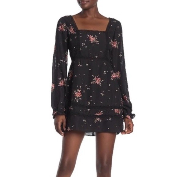 Show Me Your Mumu Helen Dress Dancing Floral Black Feminine Mini - Size S - Euc